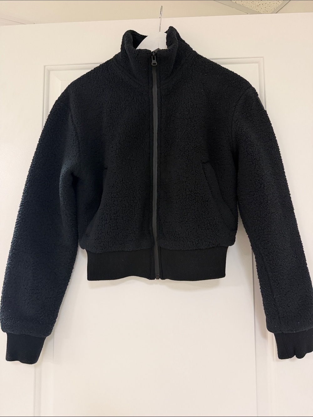 ALO Yoga Black Teddy Sherpa Zip Jacket